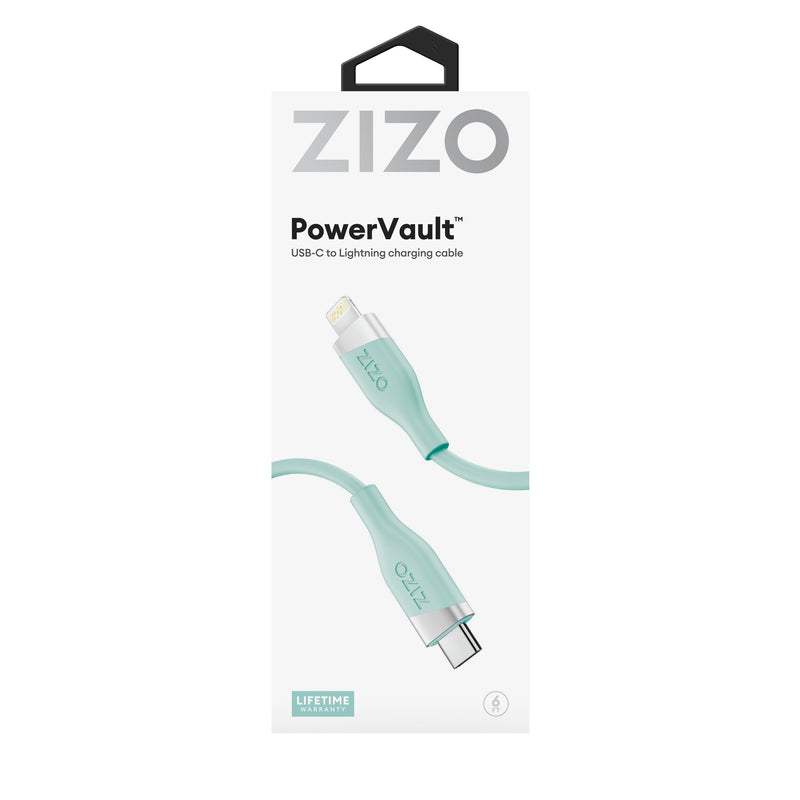 Load image into Gallery viewer, ZIZO PowerVault Cable USB-C to Lightning 6FT - Teal
