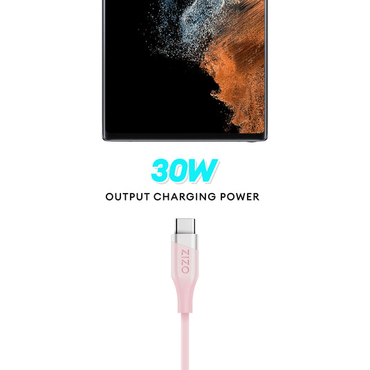 ZIZO PowerVault Cable USB-C to USB-C 6FT - Peach