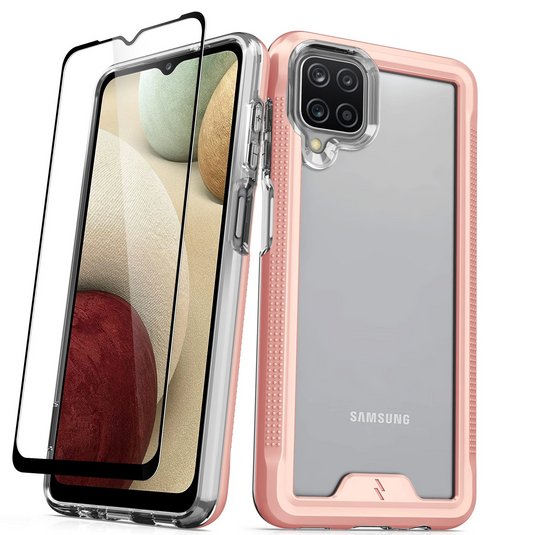 ZIZO ION Series Galaxy A12 Case - Rose Gold & Clear