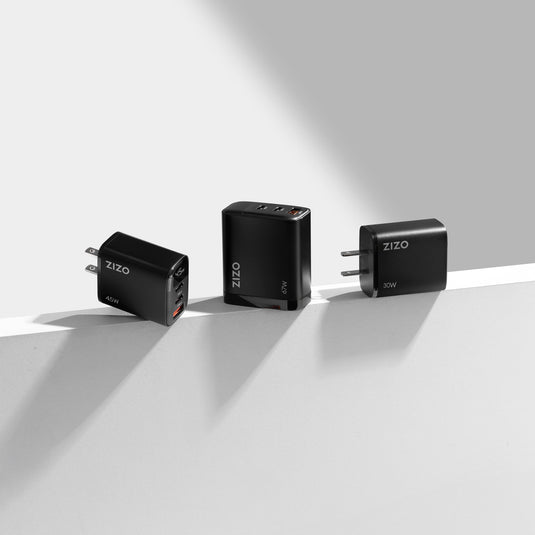 ZIZO PowerVault 67W Dual USB-C + USB-A Wall Charger - Black