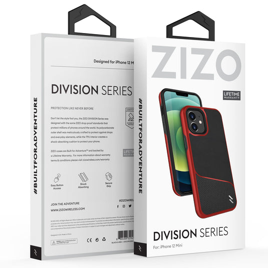 ZIZO DIVISION Series iPhone 12 Mini Case - Black & Red