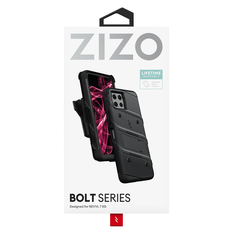 Load image into Gallery viewer, ZIZO BOLT Bundle T-Mobile REVVL 7Case - Black
