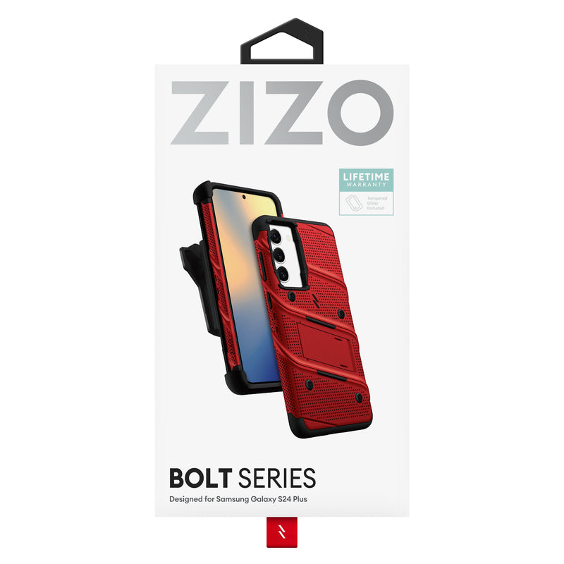 Load image into Gallery viewer, ZIZO BOLT Bundle Galaxy S24 Plus Case - Red
