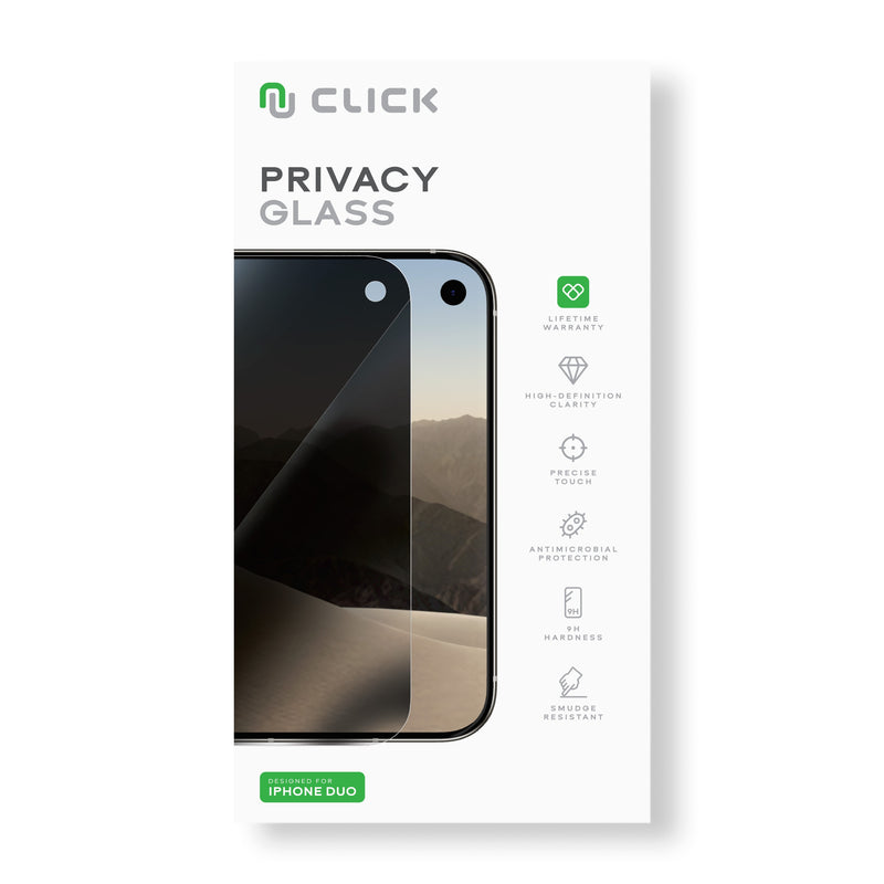 Load image into Gallery viewer, CLICK Privacy Shield Screen Protector for iPhone Duo - Privacy
