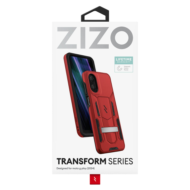 Load image into Gallery viewer, ZIZO TRANSFORM Series moto g Play (2024) Case - Red
