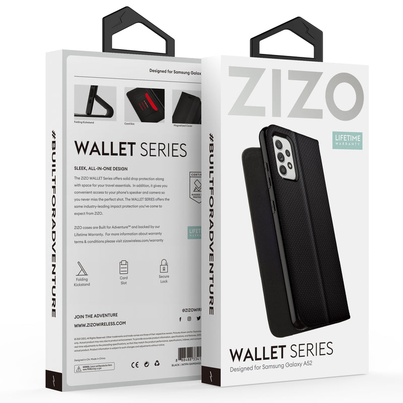 Load image into Gallery viewer, ZIZO WALLET Series Galaxy A52 5G Case - Black
