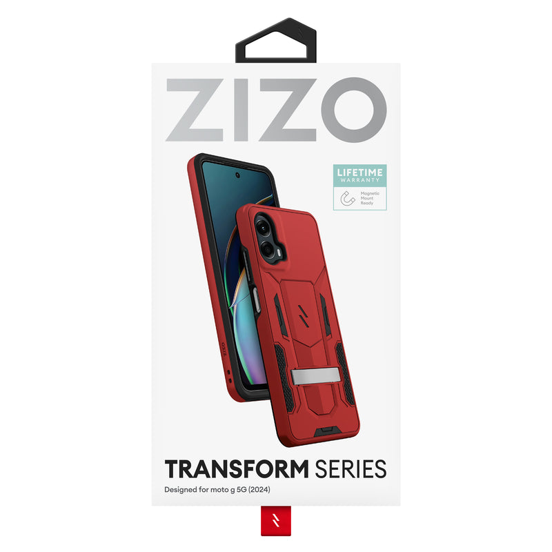 Load image into Gallery viewer, ZIZO TRANSFORM Series moto g 5G (2024) Case - Red
