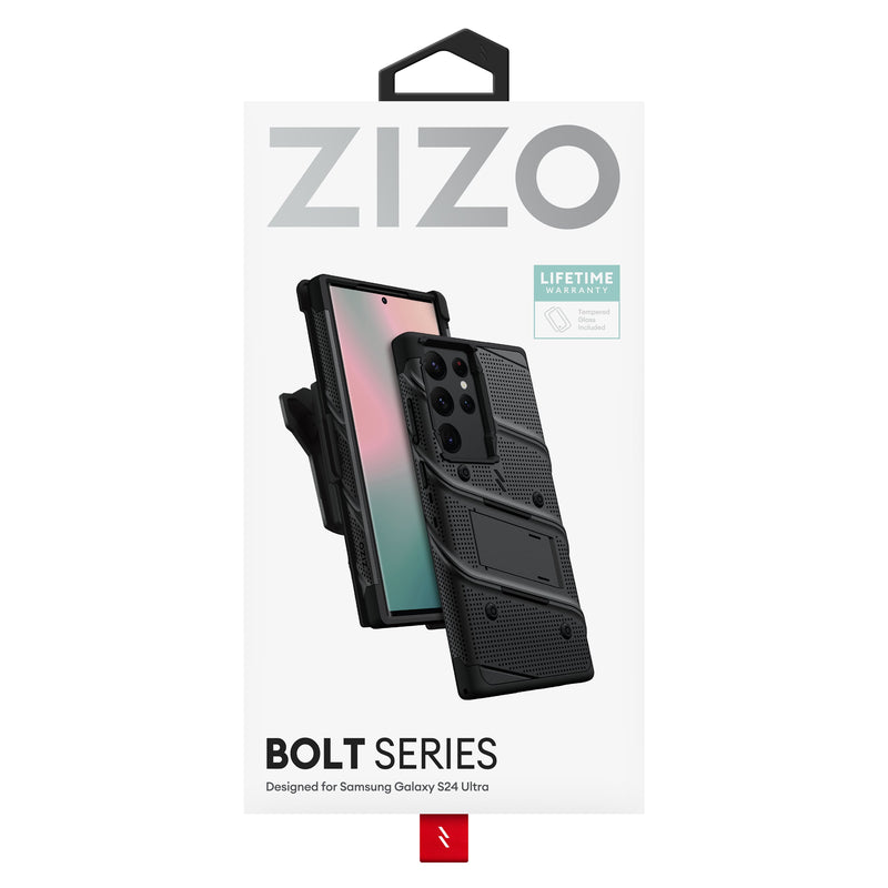Load image into Gallery viewer, ZIZO BOLT Bundle Galaxy S24 Ultra Case - Black
