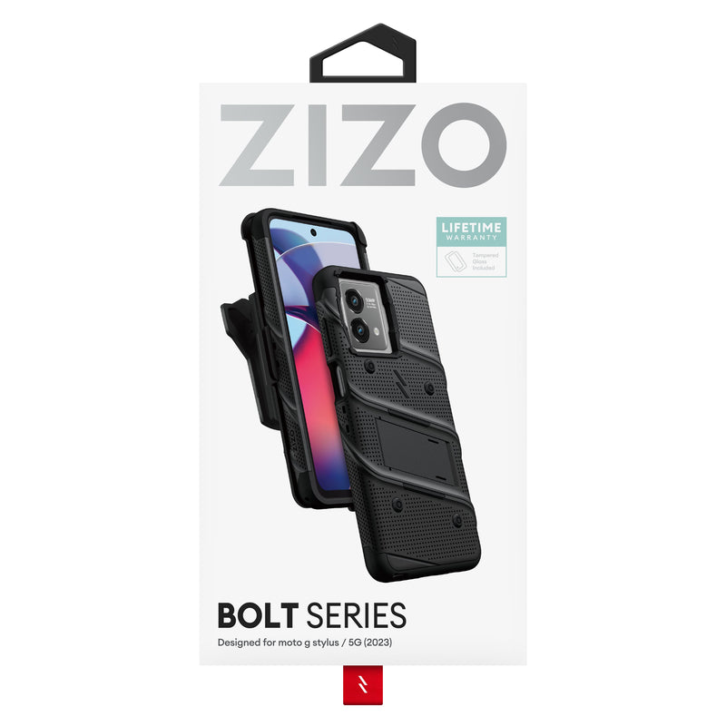 Load image into Gallery viewer, ZIZO BOLT Bundle moto g stylus (2023) / 5G Case - Black
