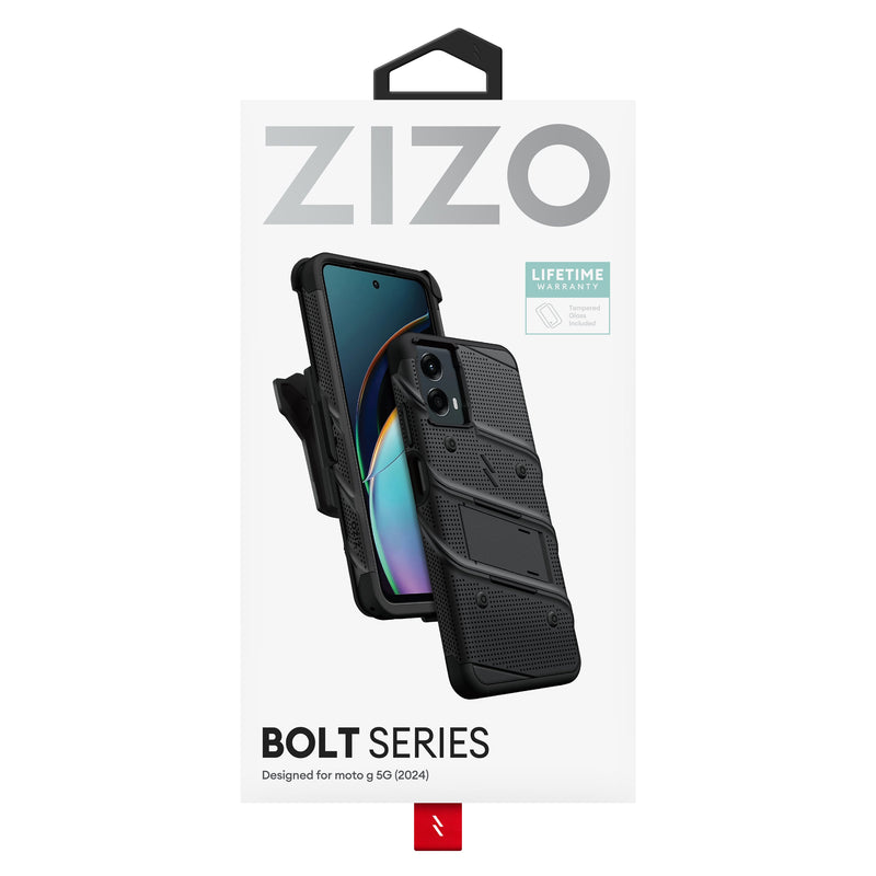 Load image into Gallery viewer, ZIZO BOLT Bundle moto g 5G (2024) Case - Black
