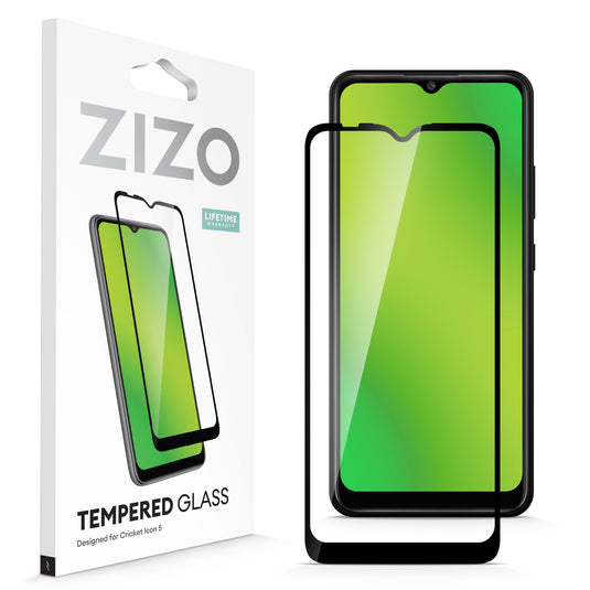 ZIZO TEMPERED GLASS Screen Protector for Cricket Icon 5 - Black