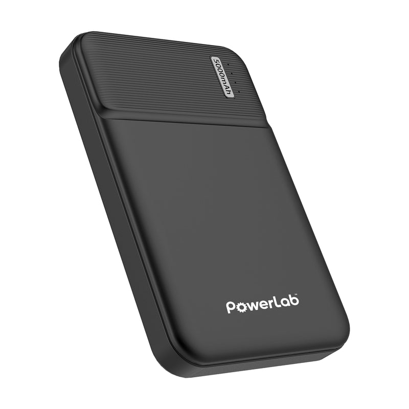 Load image into Gallery viewer, PowerLab 5000 mAh Power Bank with Lifetime Warranty - Black

