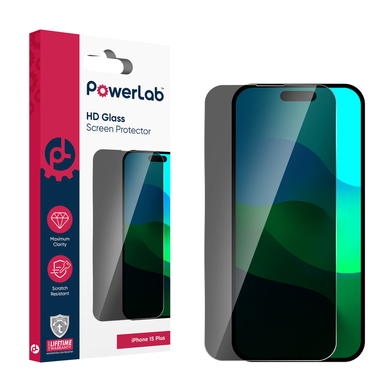Load image into Gallery viewer, PowerLab Privacy Tempered Glass Screen Protector for iPhone 15 Plus - Privacy

