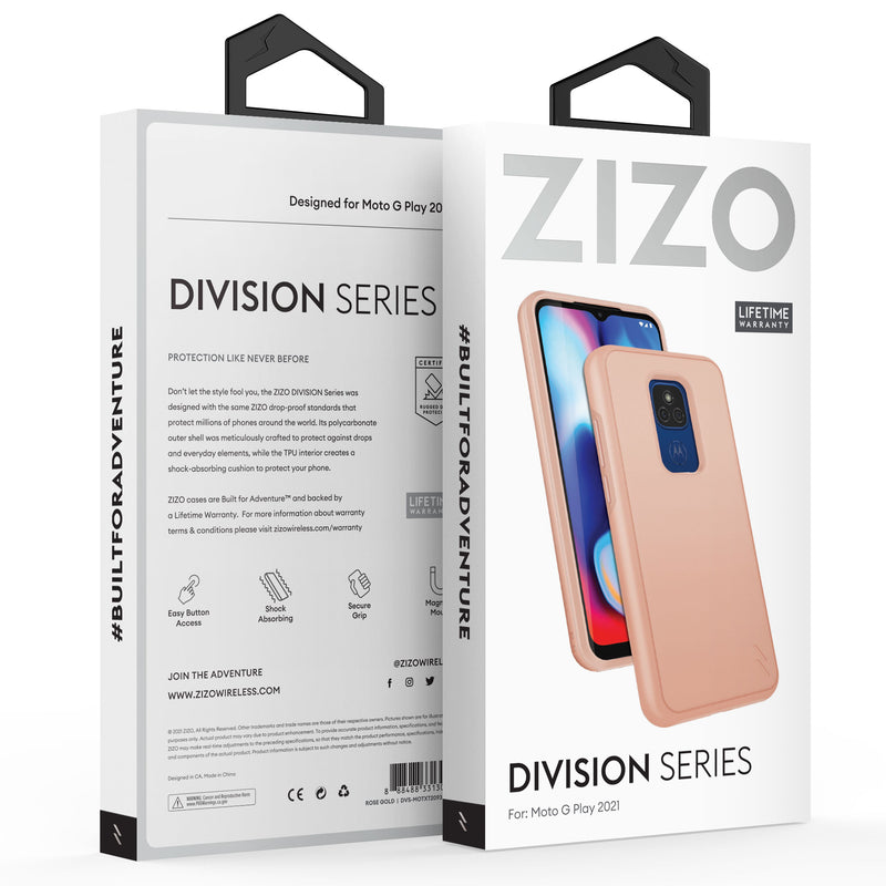 Load image into Gallery viewer, ZIZO DIVISION Series Moto G Play (2021) Case - Rose Gold
