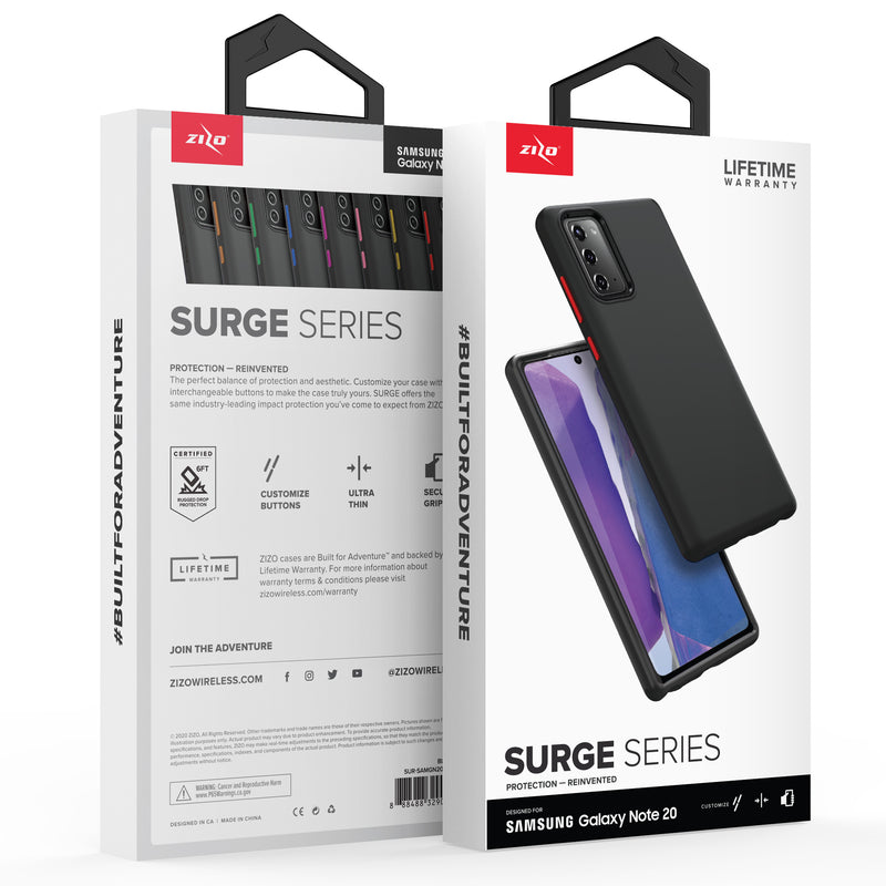 Load image into Gallery viewer, ZIZO SURGE Series Galaxy Note 20 Case - Black
