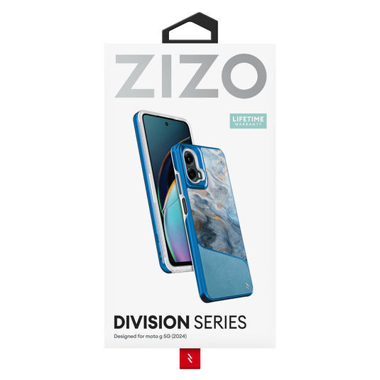 ZIZO DIVISION Series moto g 5G (2024) Case - Baby Blue Marble