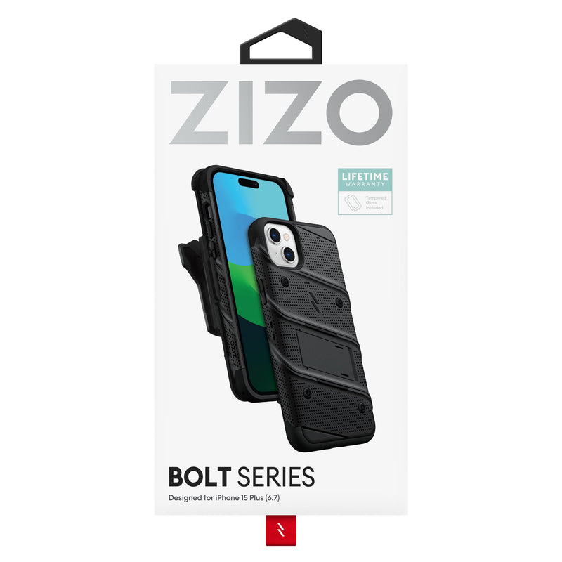 Load image into Gallery viewer, ZIZO BOLT Bundle iPhone 15 Plus Case - Black
