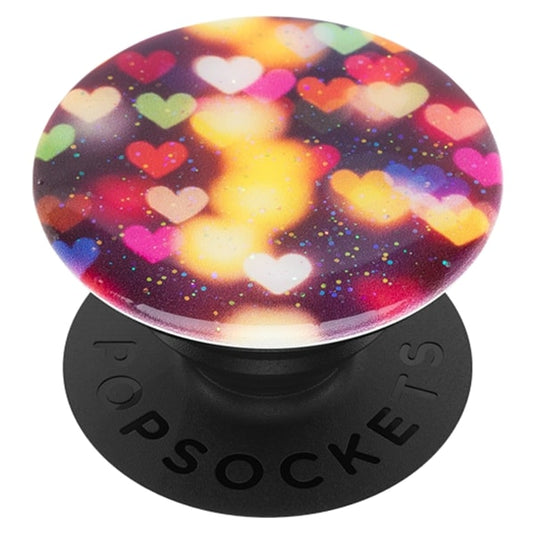 PopSockets Phone and Tablet Swappable PopGrip - Glitter Bokeh Hearts