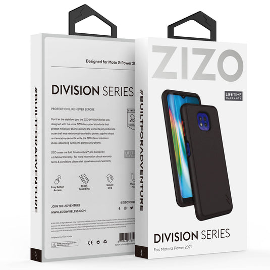 ZIZO DIVISION Series Moto G Power (2021) Case - Black