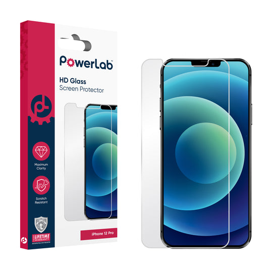 PowerLab HD Glass Screen Protector for iPhone 12 / 12 Pro - Clear