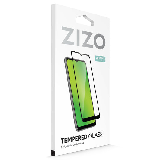 ZIZO TEMPERED GLASS Screen Protector for Cricket Icon 5 - Black