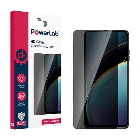 PowerLab HD Glass Screen Protector for moto g 5G (2024) - Privacy