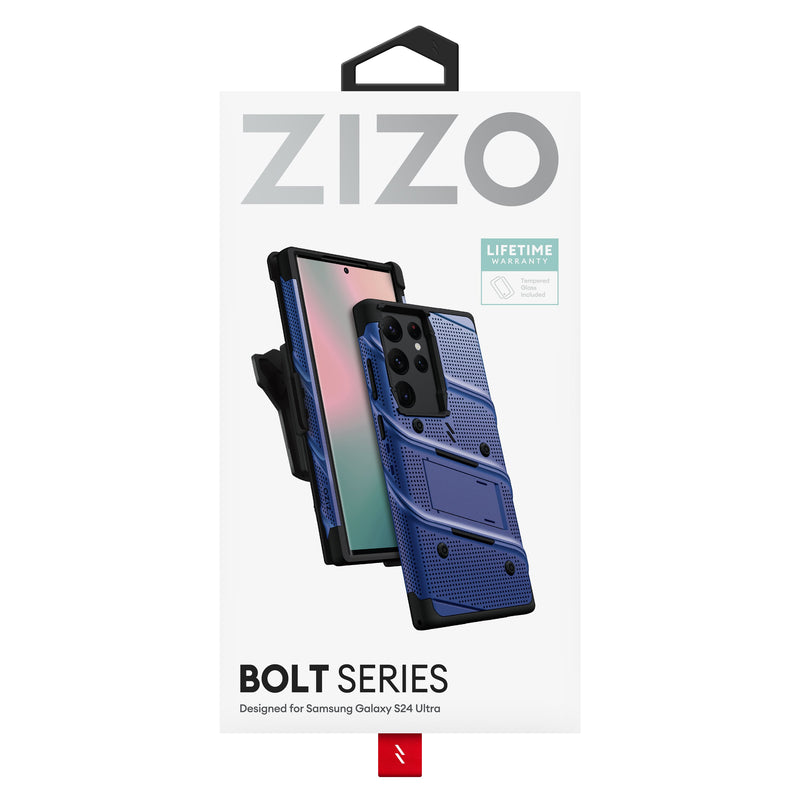 Load image into Gallery viewer, ZIZO BOLT Bundle Galaxy S24 Ultra Case - Blue
