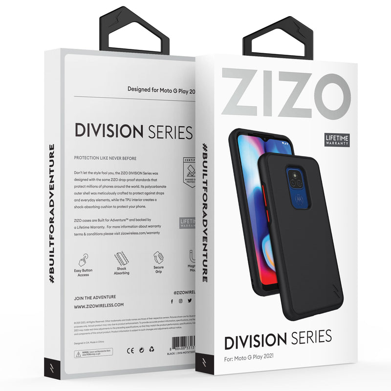 Load image into Gallery viewer, ZIZO DIVISION Series Moto G Play (2021) Case - Black
