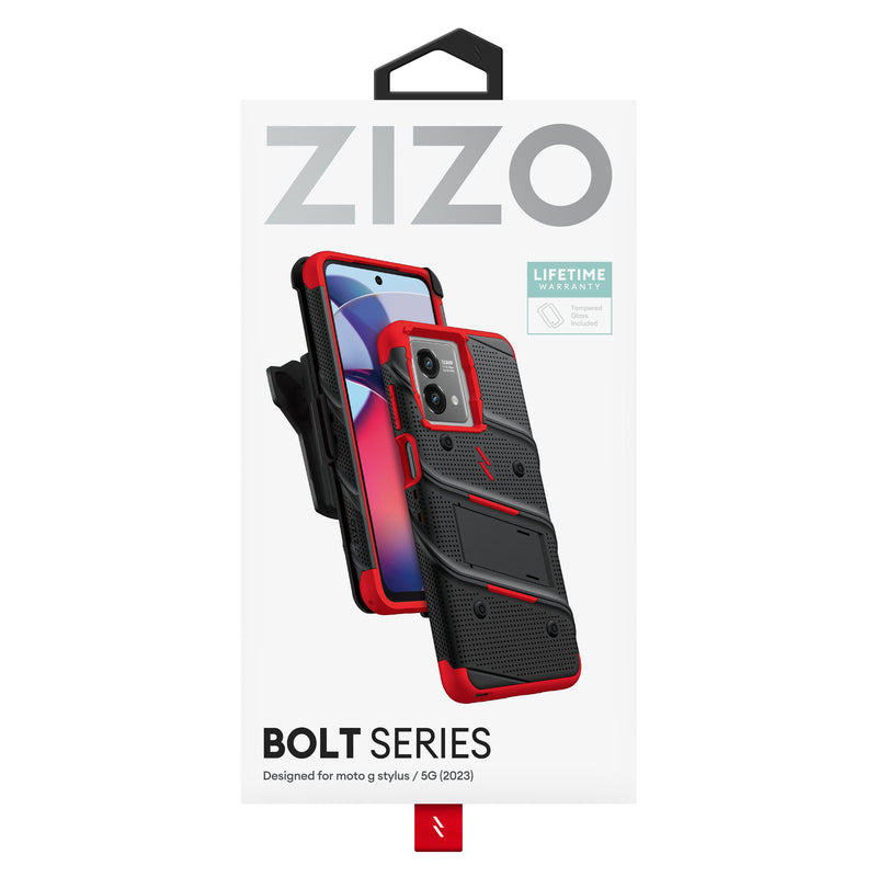 Load image into Gallery viewer, ZIZO BOLT Bundle moto g stylus (2023) / 5G Case - Red
