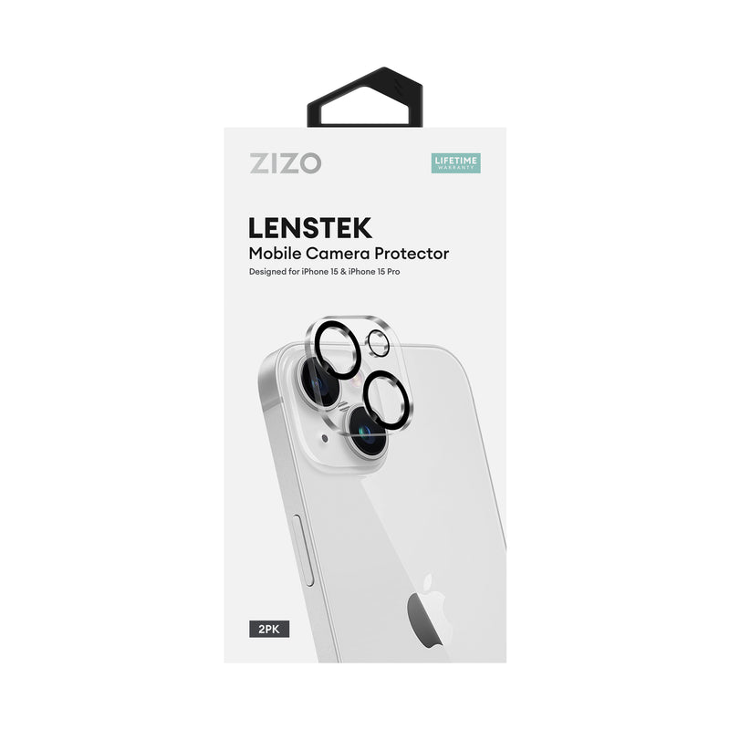 Load image into Gallery viewer, ZIZO LensTek iPhone 15 Camera Lens Protector (2 Pack) - Black
