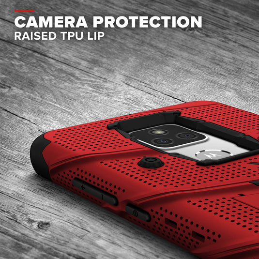 ZIZO BOLT Series Moto G Play (2021) Case - Red & Black