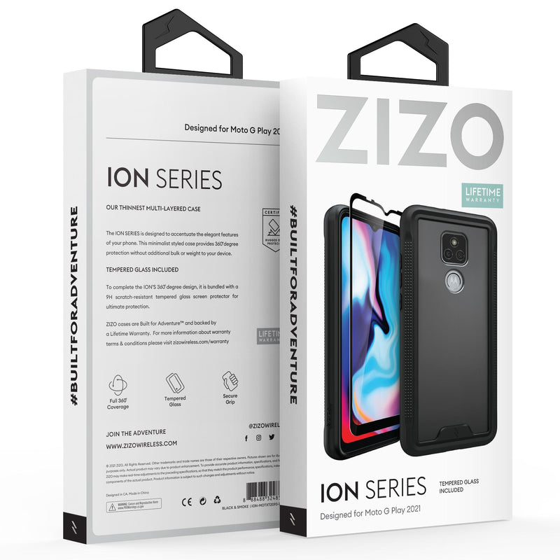 Load image into Gallery viewer, ZIZO ION Series Moto G Play (2021) Case - Black &amp; Smoke
