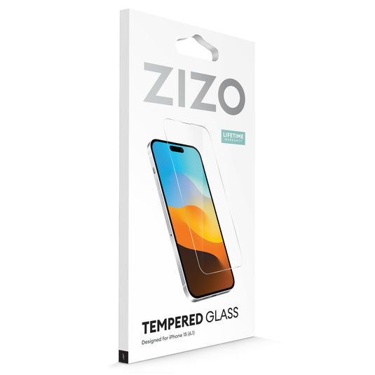 ZIZO TEMPERED GLASS Screen Protector for iPhone 15 / 15 Pro - Clear