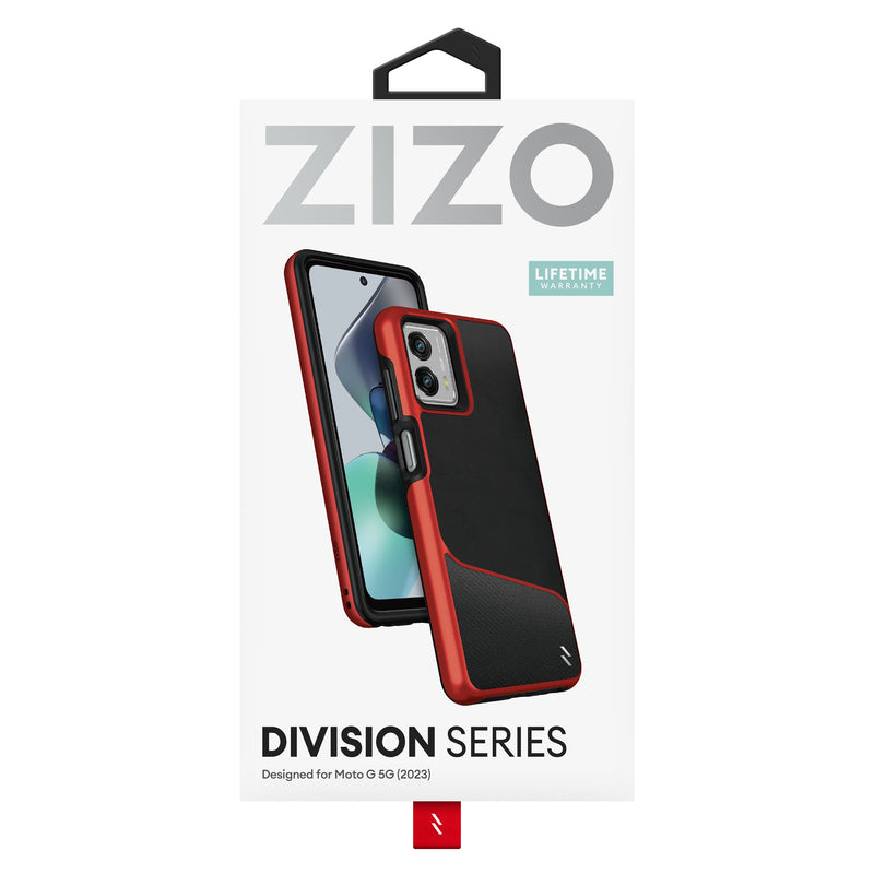 Load image into Gallery viewer, ZIZO DIVISION Series moto g 5G (2023) Case - Black &amp; Red
